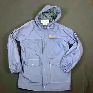 Columbia Sportswear Company unisex size small rain jacket with pockets navy blue